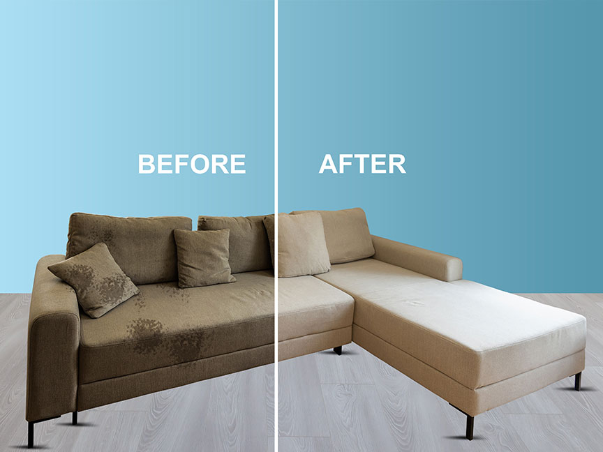 Before and after of Upholstery Cleaning | BAYVIEW ON-SITE | Cleaning services